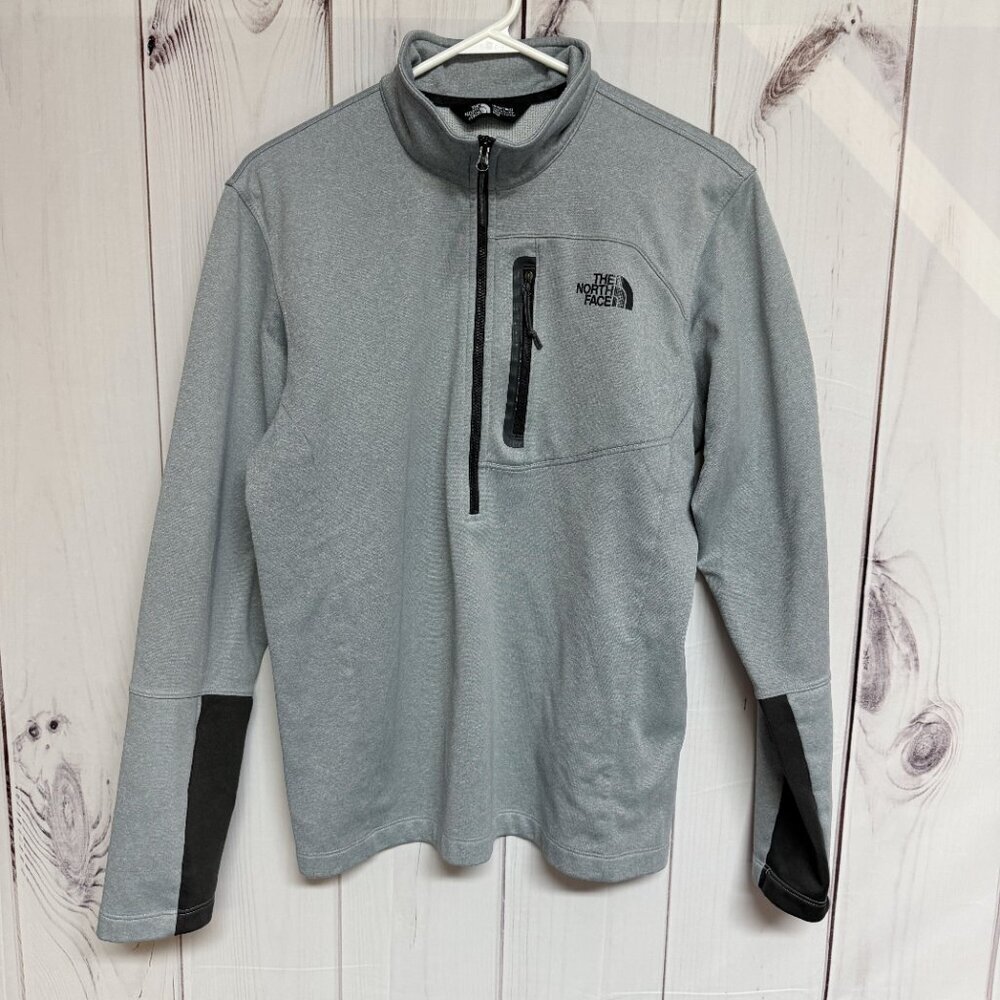 The North Face Canyonlands 1/2 Zip Medium Gray Black Accents EUC‎